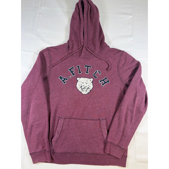 Abercrombie & Fitch Other - Y2K Abercrombie & Fitch Men Hoodie Burgundy Heather Tiger Graphic  Medium